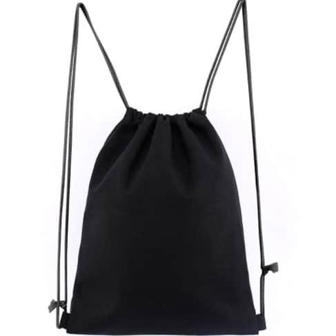 Black drawstring backpack