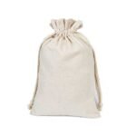 white plain drawstring bag