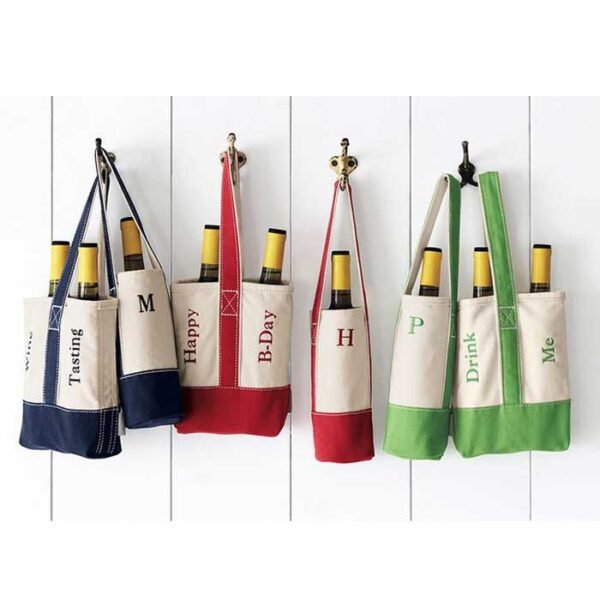 Canvas 2 Bottles Wine Totes