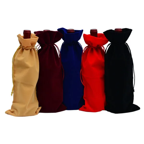 Drawstring Velvet Wine Bags Wholesale