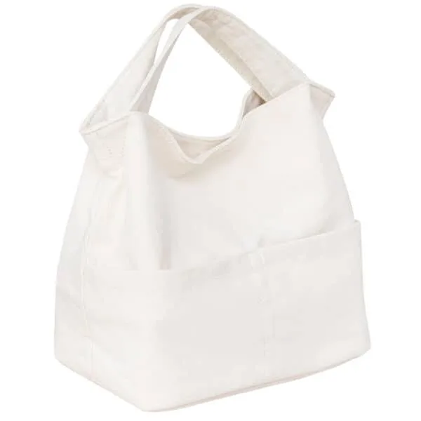 White Canvas Insulated Lunch Bag