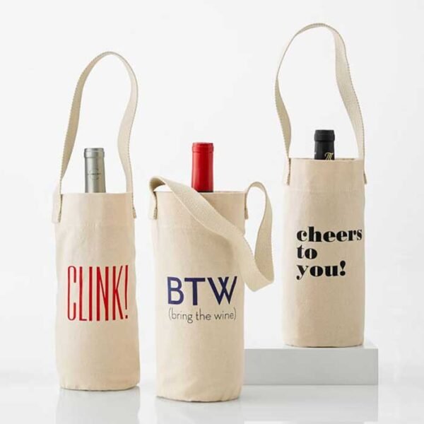 Single Bottle Canvas Wine Bag Wholesale