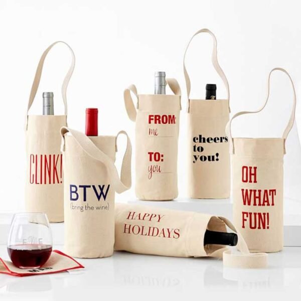 Single Bottle Canvas Wine Bag Wholesale