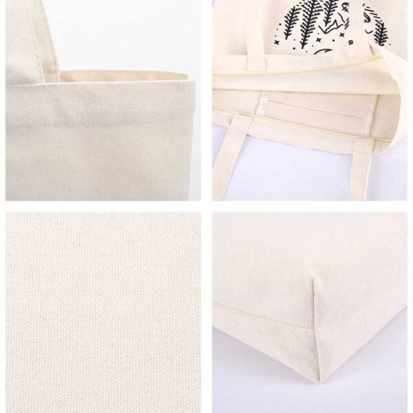 Custom Zipper Canvas Tote Bag