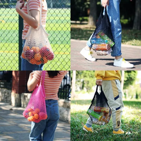 Cotton Portable Shopping Bag with Net