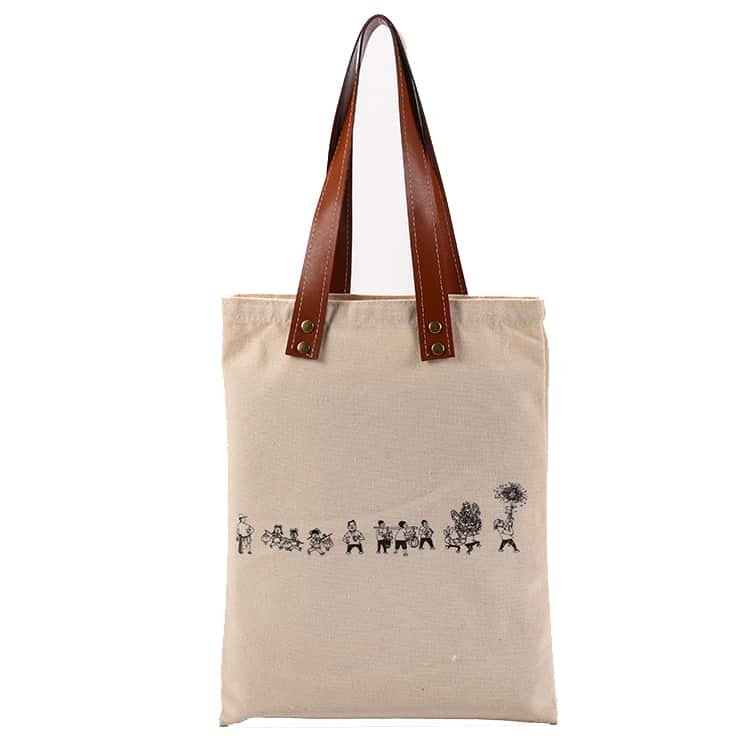 tote bag with leather hand