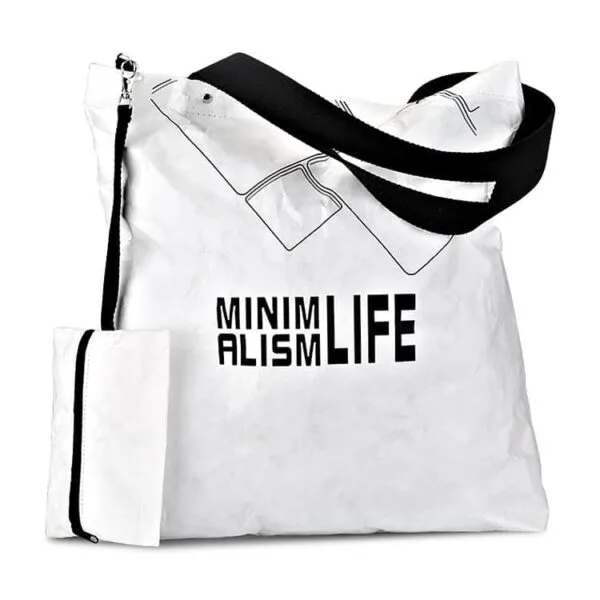 Tyvek Shoulder Bag With Woven Strap and Small Pouch – Bild 2