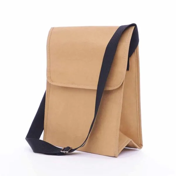 Craft Paper Crossbody Bag with Black strap - Imagen 3