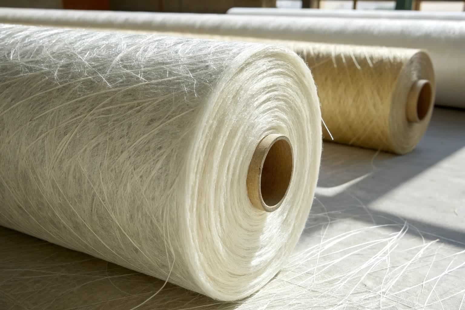 Tyvek material in large rolls close-up 