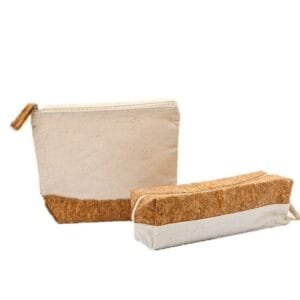 one canvas cork pouch and one canvas cork pencil box