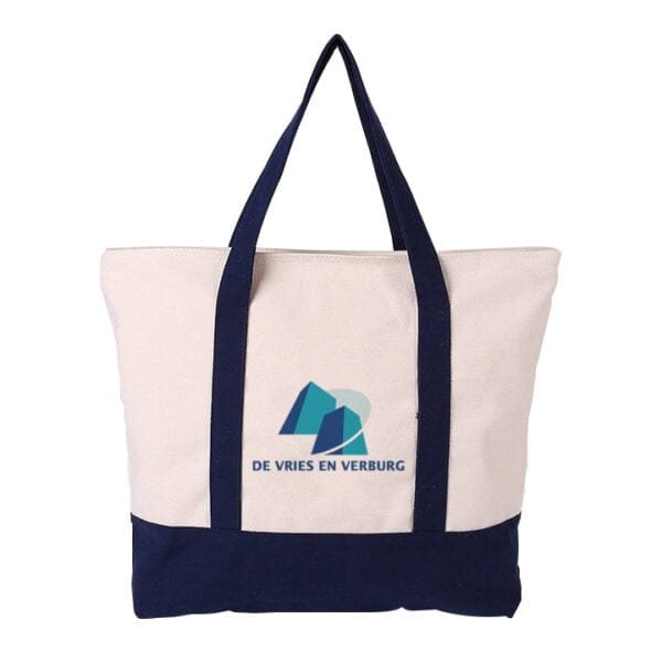 Premium 16oz Monogram Canvas Tote Bag with Extended Handles