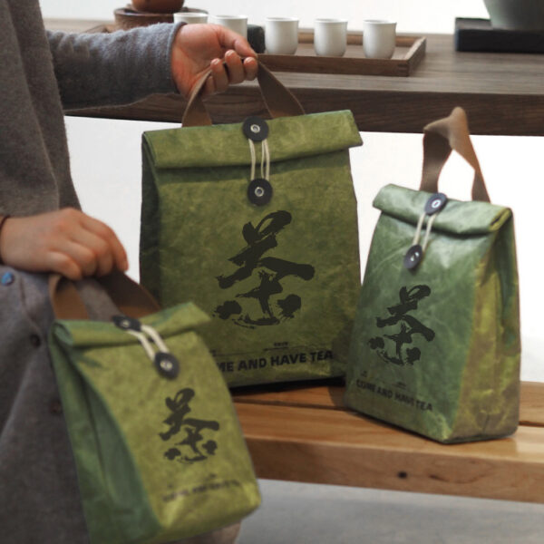 Chinese-Tea-Art-Tyvek-Tote-Bag-Triple-Sizes-Fold & Tie-Closure