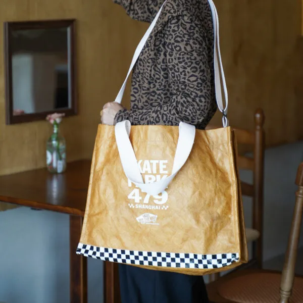 Convertible-Tyvek-Tote-Bag -Cultural-Check-Print