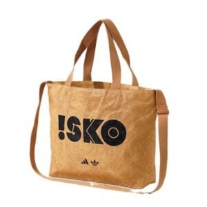 Natural brown tyvek crossbody bag with handle