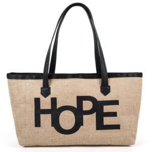 XL-Waterproof-Jute-Tote-Bag -PU-Handles & Custom-Letter-Print