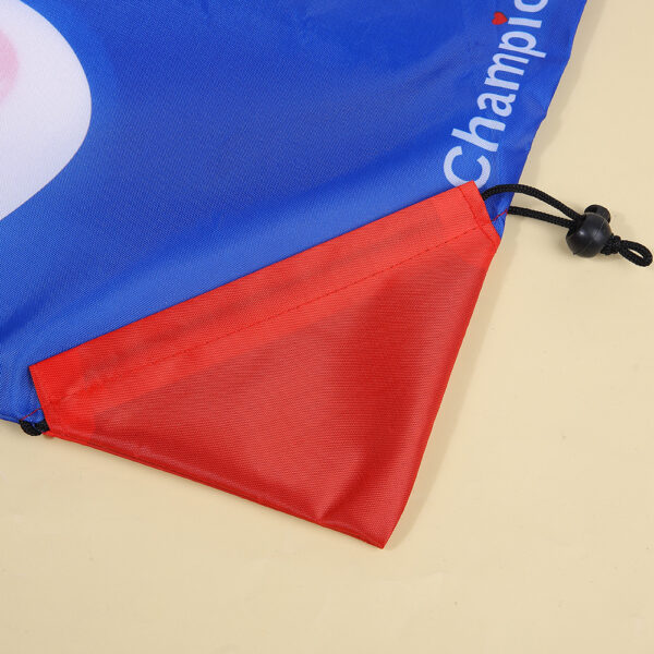 red corner folded of the shopping bag