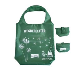 Green Fold way rPET Tote Bag with Pouch with magic closure