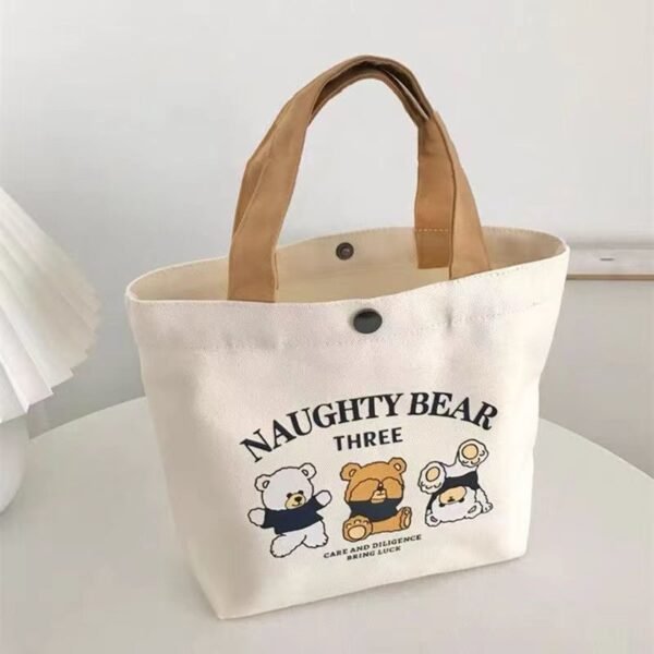Compact-12oz-Canvas-Tote-Bag-with-Cartoon-Print&Magnetic-Closure