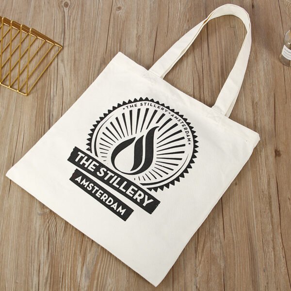 Minimalist-12oz-Canvas-Tote-Bag-with-Black-Logo- Eco-Friendly