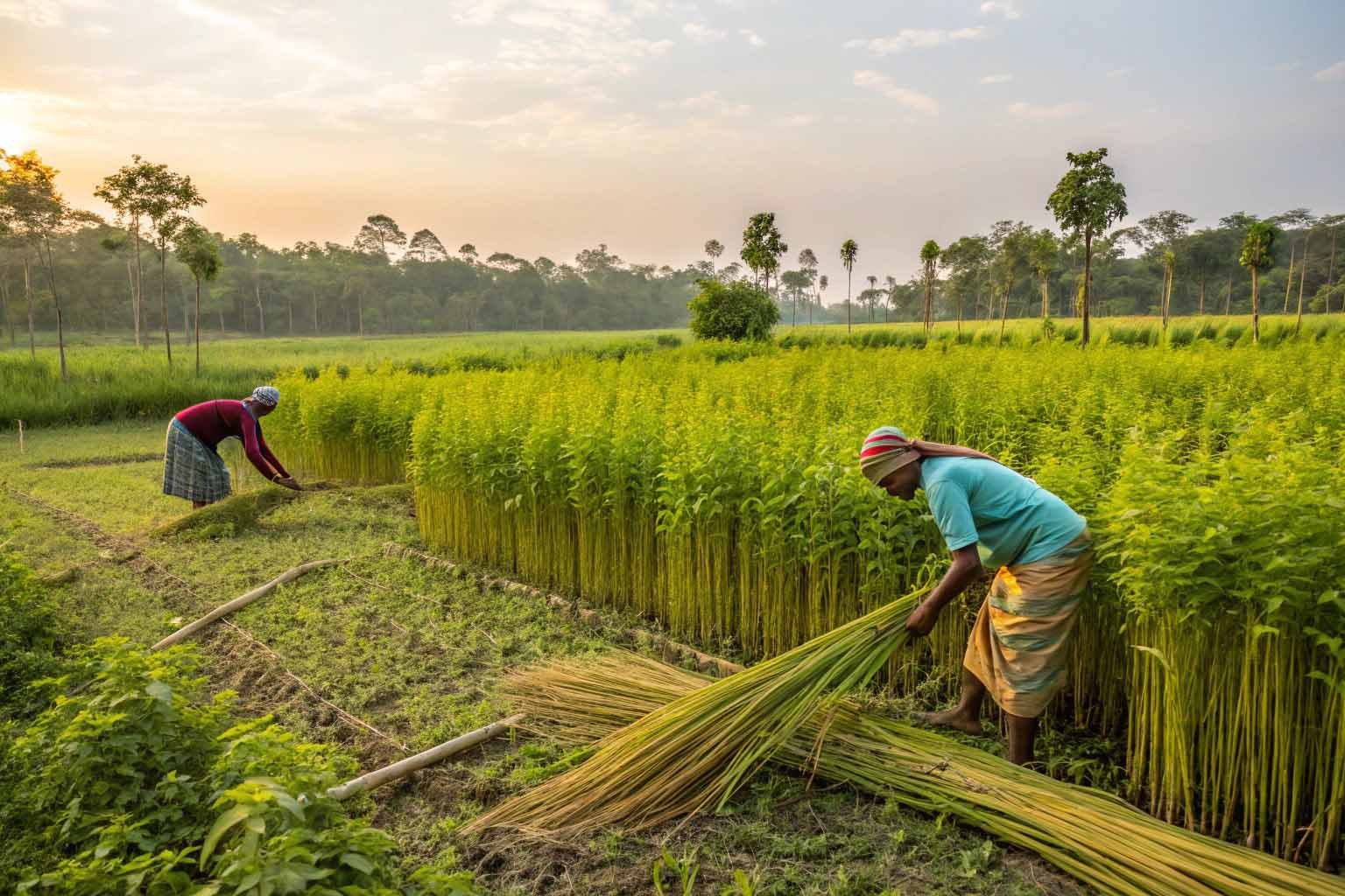 Growing jute plant