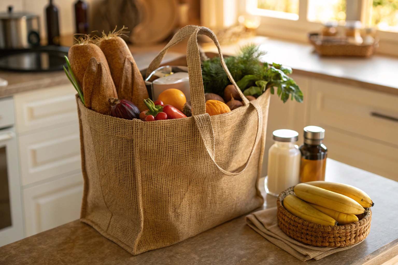 Various uses of jute bags - shopping, storage, gifting