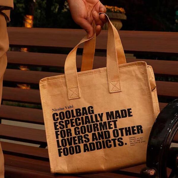 Washable Kraft Paper Insulated Lunch Bag - Image 4