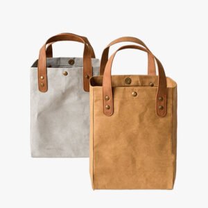 Washed-Kraft-Tote-Bag-with-PU-Handles-Multi-Use-Organizer