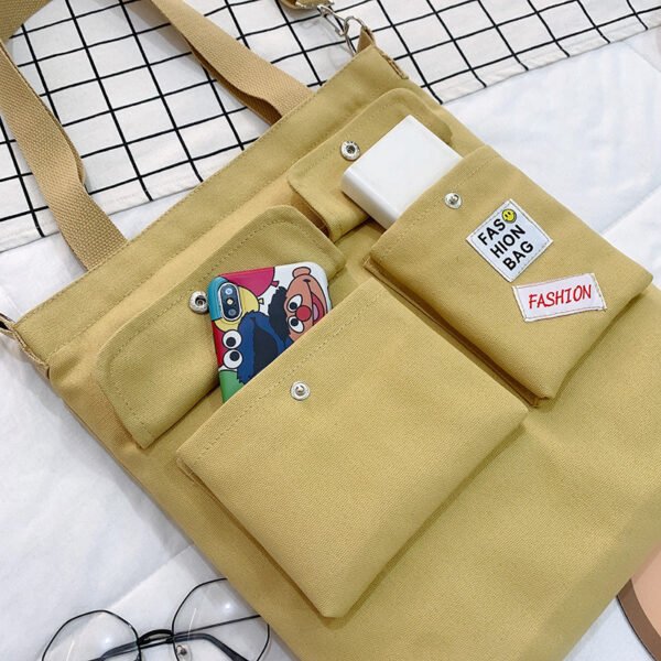 Saco de viagem em lona de 16 oz - 3 x 36 x 4 cm - destacável - corpo cruzado e bolsos duplos