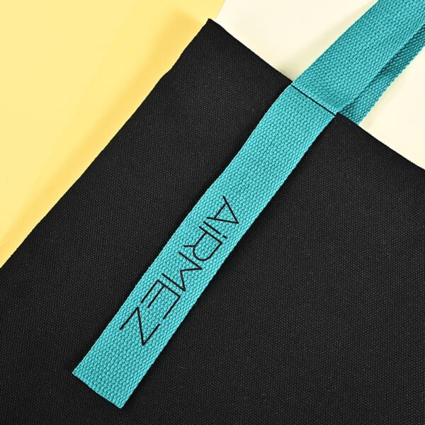 Custom-12oz-Cotton-Tote-Bag -34x38cm-Tiffany-Green-Handles -Metal-Snap