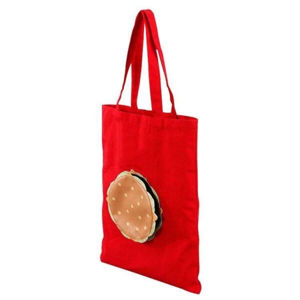 Custom Hamburger Tote Bag | PU Leather Pocket