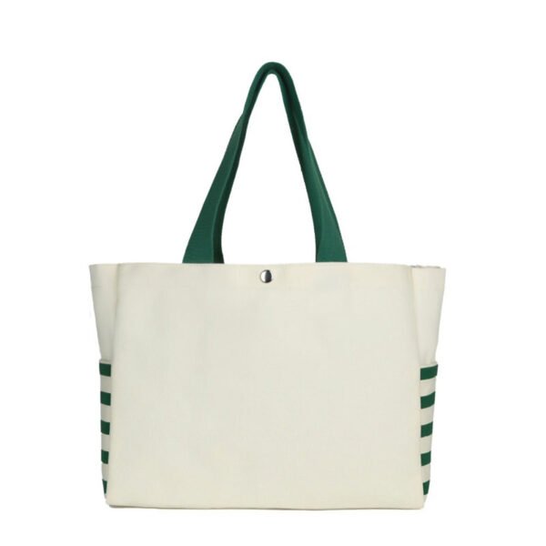 Heavy-Duty-16oz-Canvas-Tote-Bag-36x27x10cm-Striped-Side-Pocket-Customizable