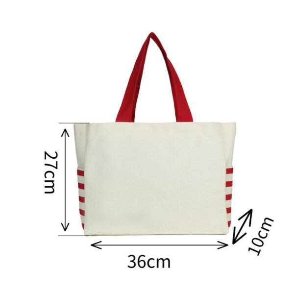 Heavy-Duty-16oz-Canvas-Tote-Bag-36x27x10cm-Striped-Side-Pocket-Customizable