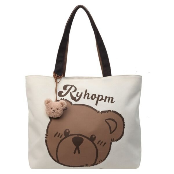 Japanese-Cartoon-Canvas-Tote-Bag-40x32x8cm-Plush-Charm-Heavy-Duty-Custom