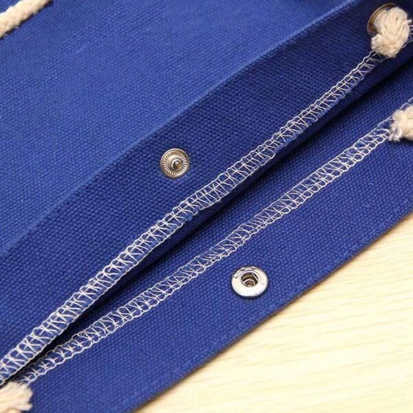 Two-Tone Jute Handles Canvas Tote Bag - 画像 (4)