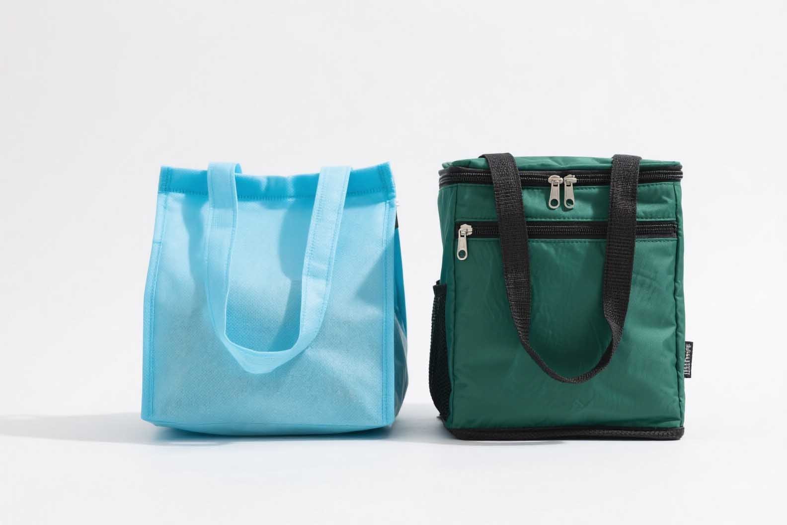 Comparison of cheap cooler packing and durable cooler bag.