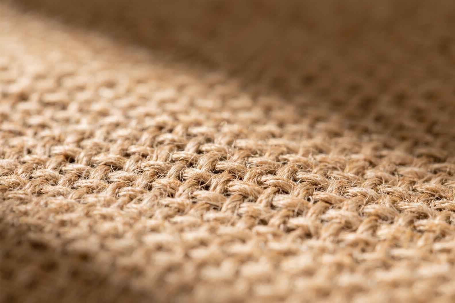 Close-up on the durable texture of a jute bag