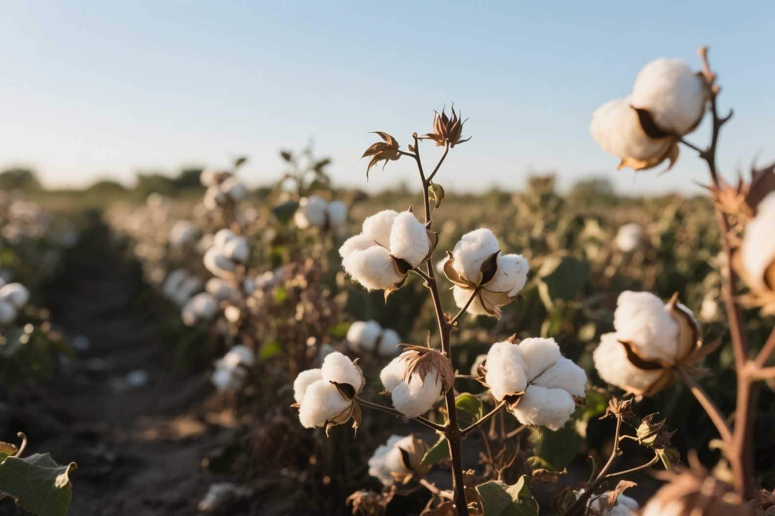un campo di piante di cotone