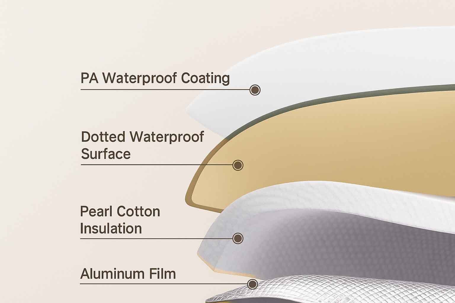 Cross-section view showing the insulation layers of a cooler bag