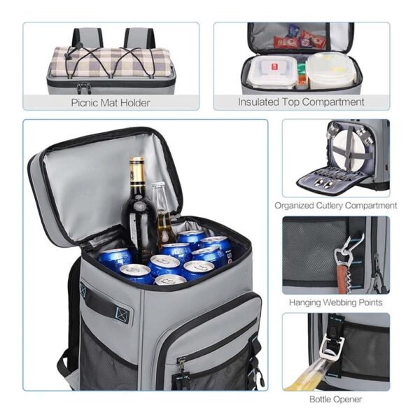 Outdoor Insulated Cooler Backpack for Camping and Picnic - immagine 3