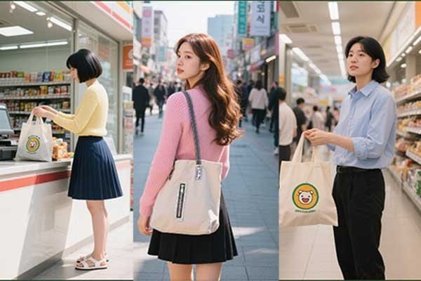 Asian eco bags: foldable, stylish canvas, and non-woven.