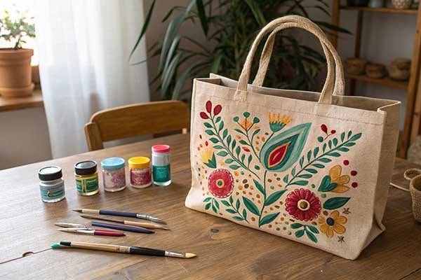 A simple, customized jute bag
