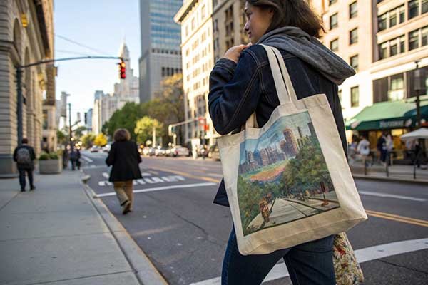 A person carrying a durable eco bag