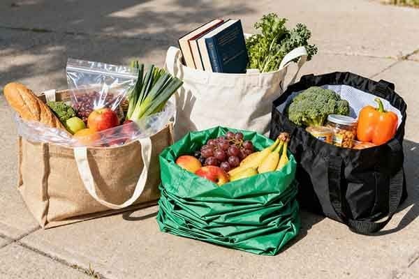 Different types of foldable bags for shopping