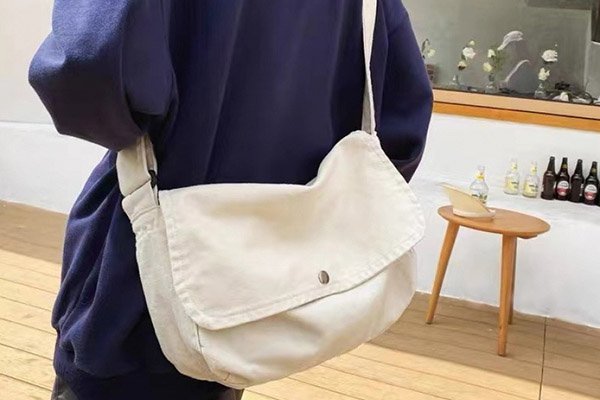 Fold-over Canvas Sling Bag
