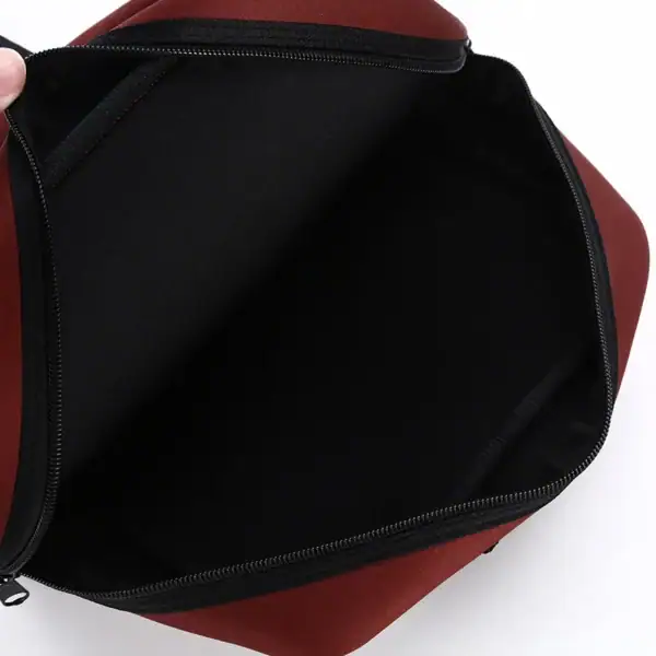 Inside view of a custom eco-friendly bag showcasing spacious black interior