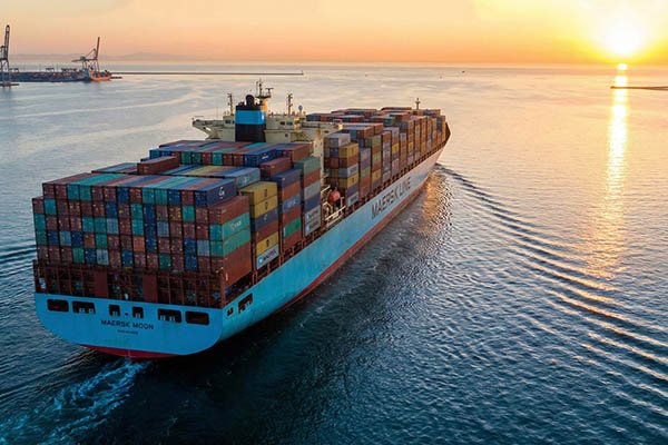 shipping container on cargo ship