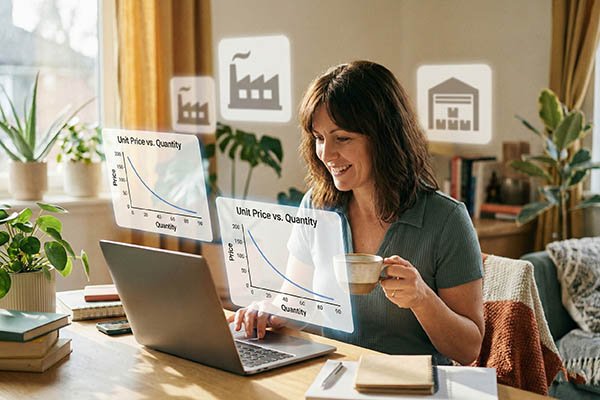 Graph showing price dropping with quantity