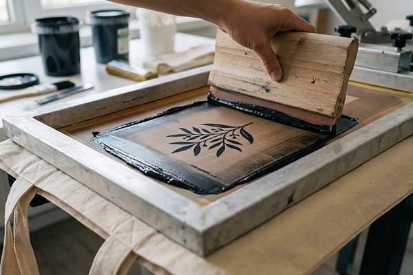 screen printing process close up