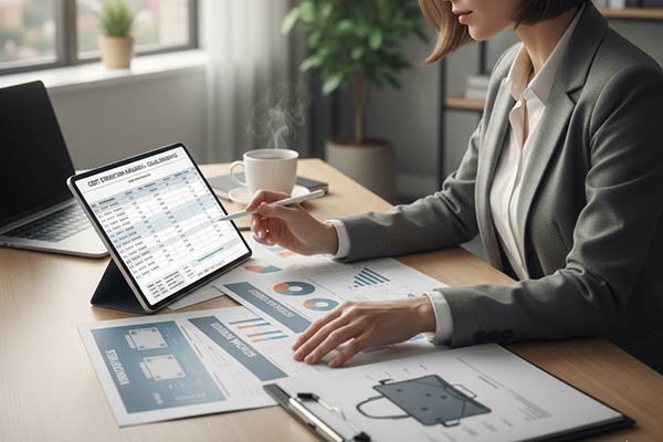 Business person reviewing documents