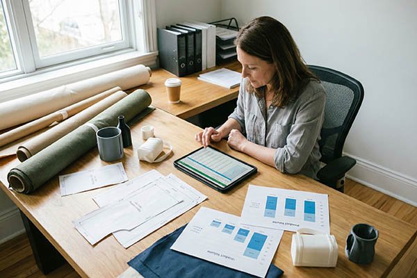 fabric cutting layout showing waste reduction